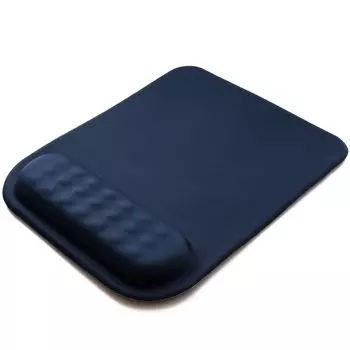 Wrist Rest Integrated Mouse Pad Desk Work Gaming Memory Foam Soft Material Simple Minimal [SCIOLTO] (Navy)