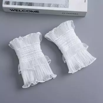 Wristband Lace Fake Sleeve Mouth Fall and Winter Bandage Dress Inner Shirt Fake Sleeve Lace Decorative Cuff Female Easiest for Match Fake Sleeve 2316 White One size