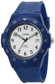 Wristwatch 10 ATM Water Resistant Date Display Easy to Read Dial Light Blue [J-Axis] NAG49-BLW