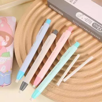 Writing Retractable Eraser Pen Style Pencil Rubber New Design Press Pencil Eraser School Grey