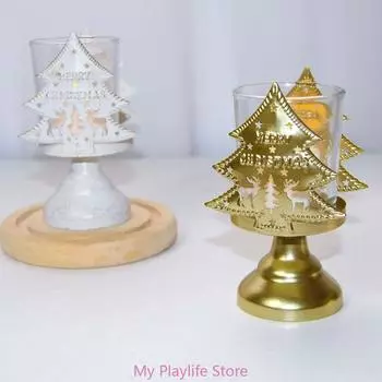 Wrought Iron Candlestick Holder Unique Heart/Star/Christmas Tree Pattern