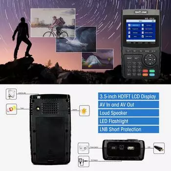 WS-6916 Цифровой спутниковый искатель HD Цифровой спутниковый ТВ-искатель цифрового спутникового сигнала UK Plug