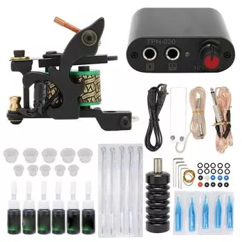 WSTZ080320 Комплект питания для катушки для татуировки черного цвета для начинающих и профессионалов US Plug