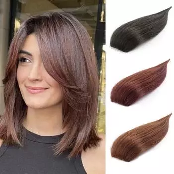 WTB 20 см дополнительный парик кусок синтетический женский парик цельный утолщающий пушистый голова сменная накладка волос кусок 20CM