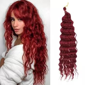 WTB 22 дюйм(ов) Синтетический парик Вязание крючком Парик с глубокими завитками Наращивание волос Мода Натуральная завитка Грязная коса Наращивание волос Коса