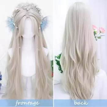 WTB 32-дюймовый длинный кудрявый синтетический парик женский Лолита чайная вечеринка элегантный и нежный разделенная челка натуральный большой кудрявый парик 83cm