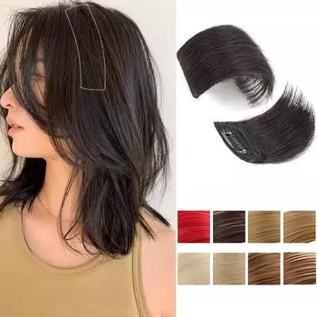 WTB Цельный синтетический парик с накладными волосами, женский накладной корень волос, цельный невидимый верх, пушистый накладной парик с накладными волосами с обеих сторон 10CM