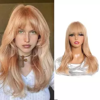 WTB Bangs Clavicle Hair Synthetic Wig Female Wig Fluffy Smooth Lolita Daily Wear Straight Bangs Clavicle Hair Wig 50CM