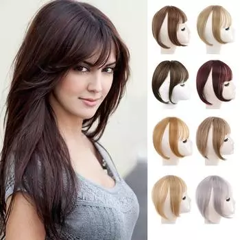 WTB Straight Bangs Reissue Block Synthetic Wig Female 3D Bangs Straight Hair Top Reissue Cover Hairline Part 25cm