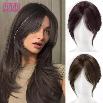 WTB Синтетическая челка с восемью символами. Пушистая челка на заколке. Наращивание накладной челки. Натуральная накладная челка. Французская челка средней части.