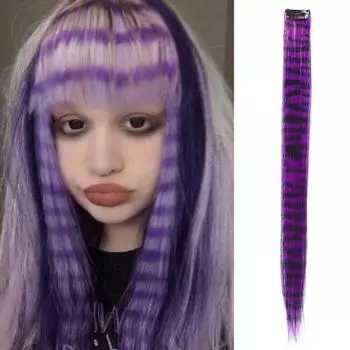 WTB Синтетический парик Одна карта Бесшовное наращивание волос Леопардовый цвет Часть волос Основные моменты Висячие окрашенные уши Цветной парик 45CM