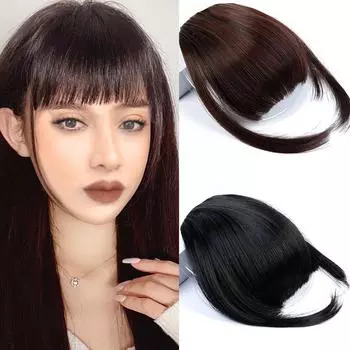 WTB синтетический парик с челкой для женщин с естественным удлинением и бакенбардами для формы лица и бесшовной занавеской на голове