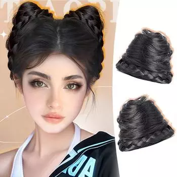 WTB синтетический парик с кошачьими ушками, сумка, парик, женский пучок для увеличения объема волос, пушистый круассан, клипса, новая модернизированная шаровая головка