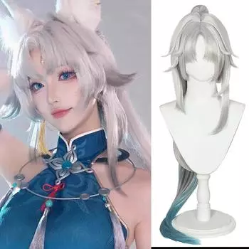 WTB синтетический парик с одним хвостиком Cos парик Honkai: Star Rail-Feixiao Косплей Парик Парик Персонажа Мультфильма 80CM