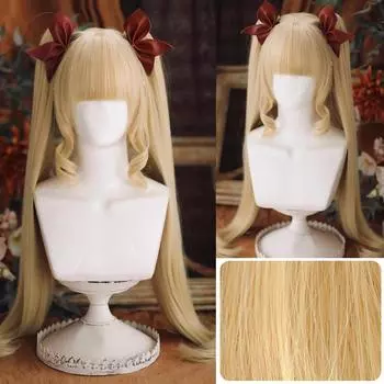 WTB Synthetic Lolita Wig Female Super Long Double Ponytail Clip-on Cute Natural Cute Christmas Cosplay Party Full Head Wig 80cm