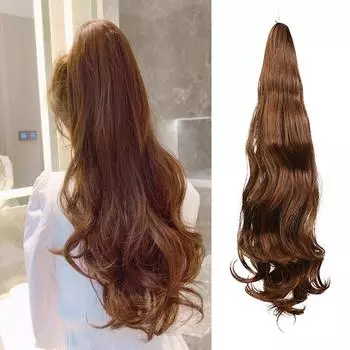 WTB Wave High Ponytail Claw Clip Синтетический парик Женский конский хвост Наращивание волос Большая волна Высокий конский хвост Парик 45CM