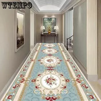 WTEMPO 100*300 см европейский стиль 3D печатный ковер для прихожей входная дверь фойе балкон напольный коврик мягкий моющийся нескользящий коврик для гостиной 100*300cm