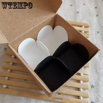 WTEMPO 100 шт. бумажные подносы для шоколада ко Дню святого Валентина, складные бумажные подносы для цветов, креативные мини-коробки для торта, бумажные подносы 100pcs хаки