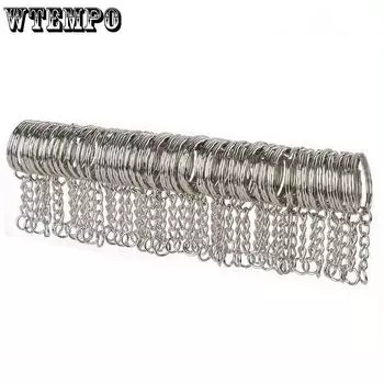 WTEMPO 100 шт. Круглые кольца из нержавеющей стали для ключей, сумок, ключей, подвесок, брелоков, бусин и ювелирных изделий, набор брелоков 100pcs