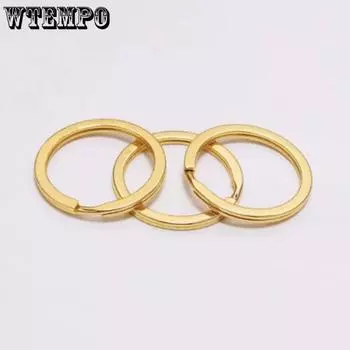 WTEMPO 100PCS 2.5CM Golden Silvery Key Chain, Double Layered Flat Key Ring, Home Car Decor Key Chain DIY Accessory 100pcs серебряный