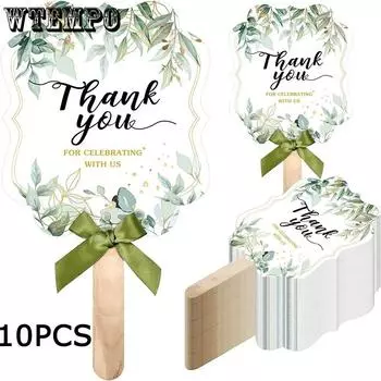 WTEMPO 10 шт 17*21 см DIY свадебные ручные бумажные веера с бантом для вечеринки ручные бумажные веера реквизит идеально подходит для дня рождения девичника свадьбы 10pcs розовый