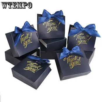 WTEMPO 10 шт 4,5*10*11,5 см однотонные коробки для горячего тиснения, креативные свадебные конфеты, шоколадное печенье, небольшие подарочные пакеты для хранения, праздничные подарочные коробки для вечеринок 10pcs белый