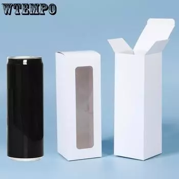 WTEMPO 10 шт 8,4*8,4*24,8 см прямоугольные прозрачные белые стеклянные коробки для стаканов креативные бумажные подарочные упаковочные коробки своими руками 10pcs белый