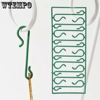 WTEMPO 10 шт. Рождественские шары, декоративные крючки, елочные зеленые прозрачные пластиковые аксессуары, маленький S-образный крючок, инструмент, подвеска 10pcs белый