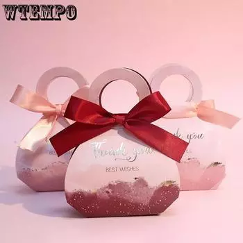 WTEMPO 10 шт. Свадебные и праздничные принадлежности Креативные коробки для конфет Шоколад/Печенье/Макаруны Ручные упаковочные коробки Рождественские новогодние подарочные коробки 10pcs*large зелёный