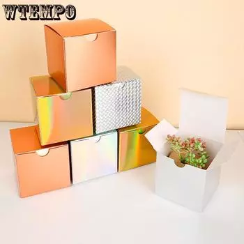 WTEMPO 10PCS 10*10*10CM Simple Cube Cups Storage Boxes Creative DIY Gift Boxes, AromaRelax Candle Small Item Packaging Boxes 10pcs