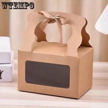 WTEMPO 12 шт 7,8*11*13 см свадебные коробки для конфет на день рождения с лентой креативные подарочные коробки своими руками банты коробки из крафт-бумаги небольшие коробки для упаковки подарков 12pcs хаки