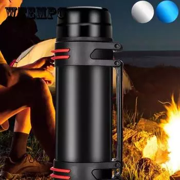 WTEMPO 1,2/1,6/2/3/4л термоизоляционный горшок из нержавеющей стали, спортивный чайник большой емкости для занятий спортом на открытом воздухе, бутылка для воды, кофе, чая 1.2L синий