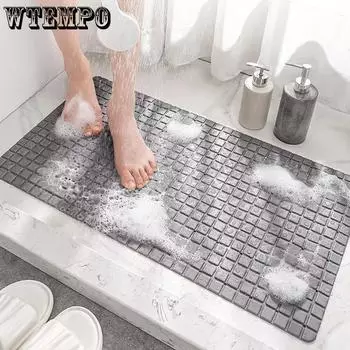 WTEMPO 1 шт 38*71 см простые нескользящие коврики для ванной комнаты однотонные коврики для ванной из ПВХ туалетный коврик для душа домашние коврики для ног в ванной 38*71cm серый