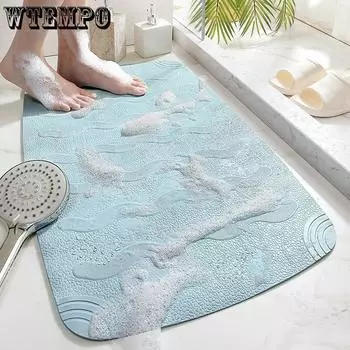 WTEMPO 1 шт 45*75 см бытовые нескользящие коврики для ванной комнаты из термопластичного эластомера, напольные коврики для ванной комнаты в отеле, мягкие коврики для ванной, коврики для ног в туалете и душе 45*75cm белый