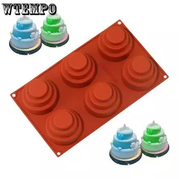 WTEMPO 1 шт. 6 полостей для кофе, простая форма для мусса, торта, сделай сам, кухня, столовая, силиконовая форма, креативные инструменты для выпечки шоколада и печенья 29.8*17.3*6cm кофейный