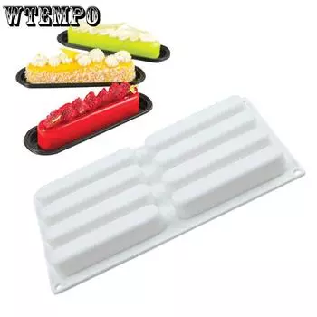 WTEMPO 1 шт., креативная форма для торта «сделай сам», простая белая 8 полостей, длинная полоска в форме фестивалей, силиконовая форма, домашняя форма для колбасы, пудинга, шоколада, формы для выпечки One Size белый
