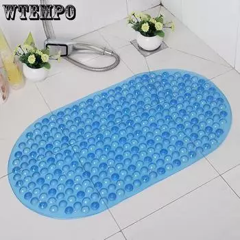 WTEMPO 1 шт., нескользящий коврик для ванной комнаты из ПВХ, коврик для ванной комнаты, коврик для ванной комнаты, коврик для ванной комнаты с присоской 38*69cm белый