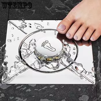 WTEMPO 1 шт., сливной пресс для пола в унитазе, закрытие с внутренним сердечником, канализационная пробка, антизапах и антиблокировка, общий бытовой слив для пола 1pc серебряный