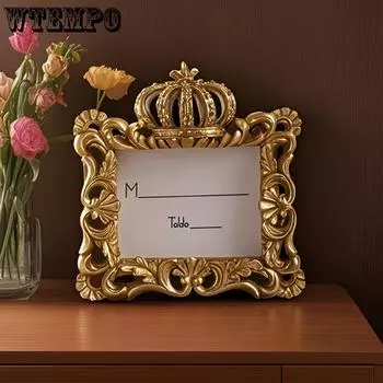WTEMPO 1 шт. винтажная золотая прямоугольная цветочная фоторамка для дня рождения, товары для украшения дома, фоторамка, подарок на свадьбу 1pc