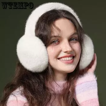 WTEMPO 1 шт. зимние плюшевые наушники из искусственного меха, противозамерзающие, ветрозащитные, складные, мягкие, удобные, грелки для ушей 1PC белый