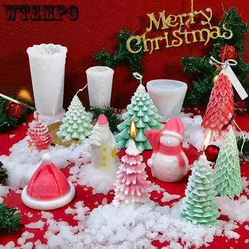 WTEMPO 1 шт. Силиконовая форма для свечей в виде рождественской елки, Рождество, День благодарения, сделай сам, ручная работа, форма для ароматерапевтических свечей 9*15.2cm белый