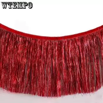WTEMPO 1PC Solid Color Festival Wedding Birthday Graduation Party Decorative Short Tinsel Curtain Backdrop Foil Fringe Decorations, All Party Supplies 1pc красный