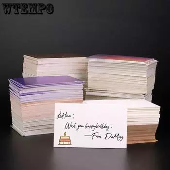 WTEMPO 200 шт 9x5.4 см лазерные пустые маленькие карточки крафт-бумага DIY граффити открытки праздничные вечеринки открытки с надписями свадебные открытки 9*5.4cm*200pcs белый