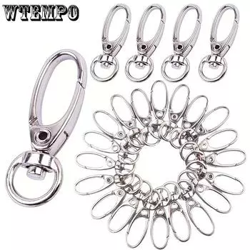 WTEMPO 20 шт./компл. пряжка из цинкового сплава с клином, серебряная, брелок для ключей, нержавеющая пряжка для собак, сумка, фурнитура, аксессуары 20pcs серебряный