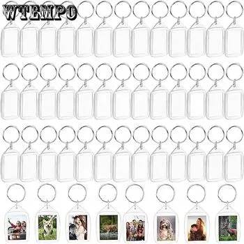 WTEMPO 20 шт прозрачные пластиковые фоторамки брелки мини фото пустые подвески выпускные памятные подарки мероприятия и вечеринки принадлежности 20pcs белый