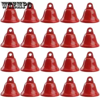 WTEMPO 20PCS 38MM Retro Decorative Bells Creative DIY Thick Bells, with Loud and Crisp Sound Home Decorations Pendants Perfect for Christmas 20pcs красный
