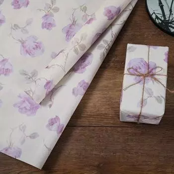 WTEMPO 20PCS 50*76CM Rose Printed Packaging Paper Wedding Birthday Party Gift Wrapping Paper Gift Box Filling Paper Bouquet Packaging Lining Paper 20pcs синий