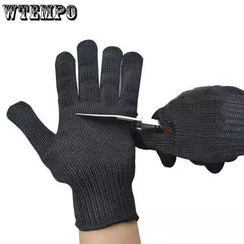WTEMPO 2 пары черных перчаток, устойчивых к порезам, мягкие рабочие защитные перчатки, перчатки для походов на открытом воздухе, перчатки для уборки сада и двора 2 pairs чёрный
