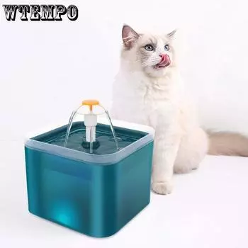 WTEMPO 2L автоматический фильтр для фонтана для домашних животных, кошек, дозатор, чаша для кормления, умный диспенсер для воды для собак и кошек, поилка для домашних животных 16*16*12.6cm синий