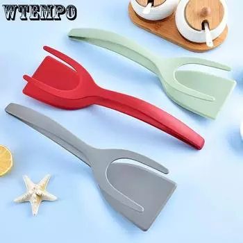 WTEMPO 3 шт./упаковка Лопатка для говяжьего стейка, зажим для жарки, нейлоновый зажим для лопаты 2-в-1, зажим для еды, лопатка для яиц 3pcs красный